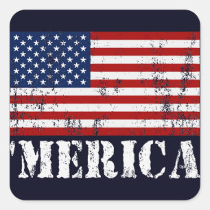 Vintage 'MERICA U.S. Flag Stickers