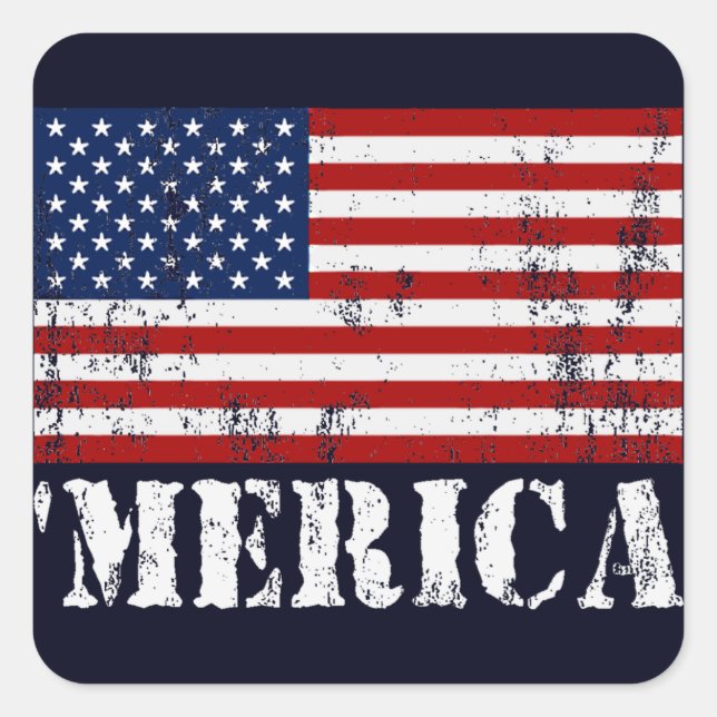 Vintage 'MERICA U.S. Flag Stickers (Front)
