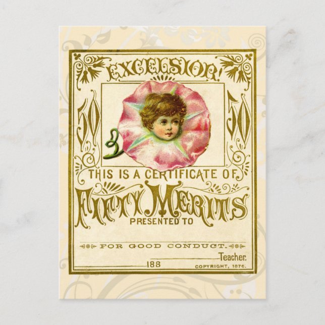 Vintage Merit Card for Good Behavior (Front)