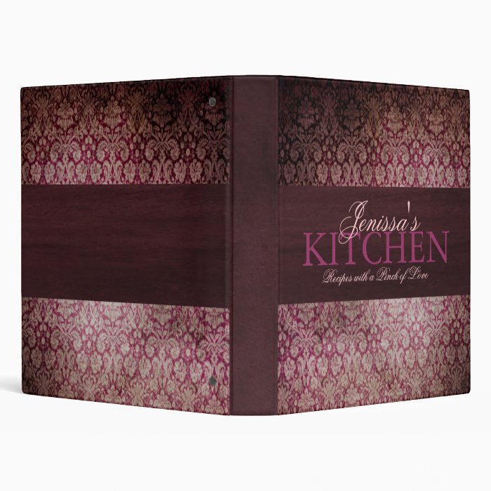 Vintage Merlot Damask Binder