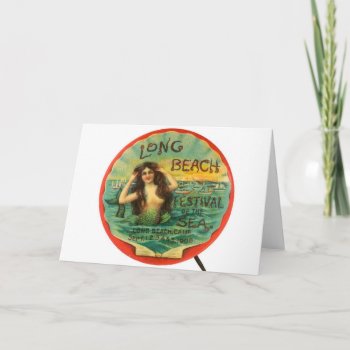 Vintage Mermaid 1908 Long Beach Festival Ofthe Sea Card by PrintTiques at Zazzle