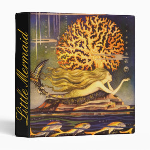 Vintage Mermaid 3 Ring Binder