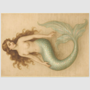 Vintage Mermaid Antique Ocean Decoupage Tissue Paper