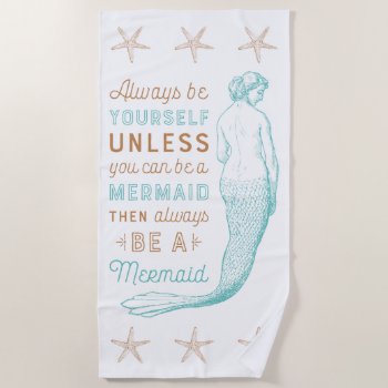 Vintage Mermaid Beach Towel by ericar70 at Zazzle