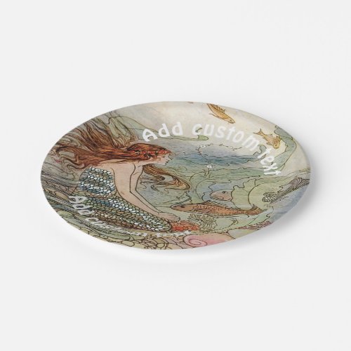 Vintage Mermaid Dover Under The Sea Custom Party Paper Plates