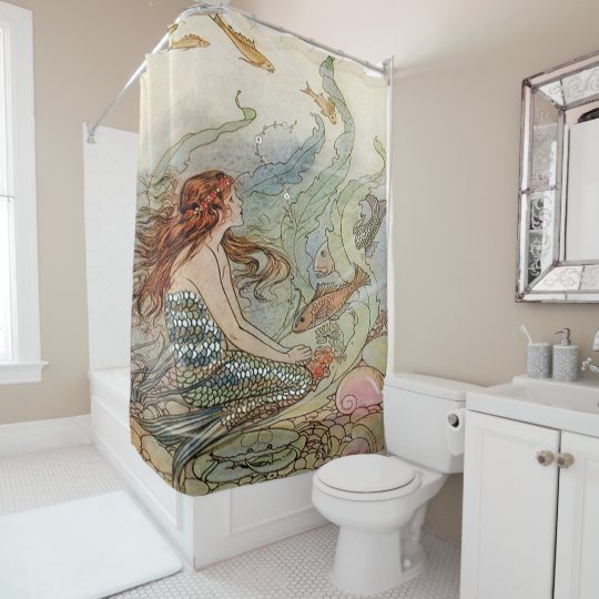 Take a shower under the sea. Vintage Mermaid Dover Under The Sea Shower Curtain ...