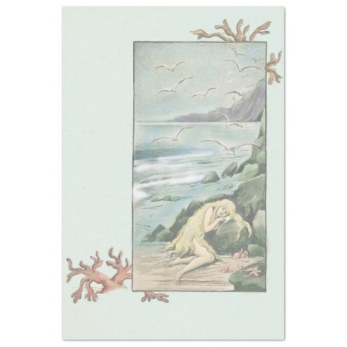 Vintage Mermaid  Dreaming Under the Sea Party V2 Tissue Paper