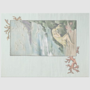 Vintage Mermaid Dreaming Under the Sea Party V2 Tissue Paper