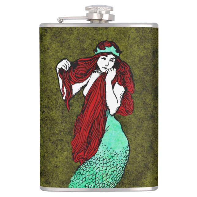 Vintage Mermaid Flask (Front)