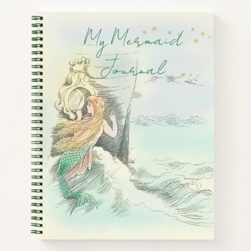 Vintage Mermaid Gazing into a Ships Window  Notebook