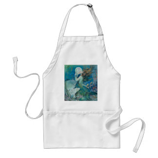 Vintage Mermaid Holding Pearl Adult Apron