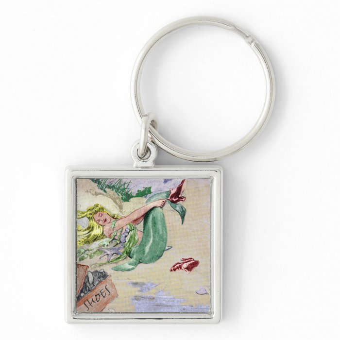 Vintage Mermaid in Color Keychain