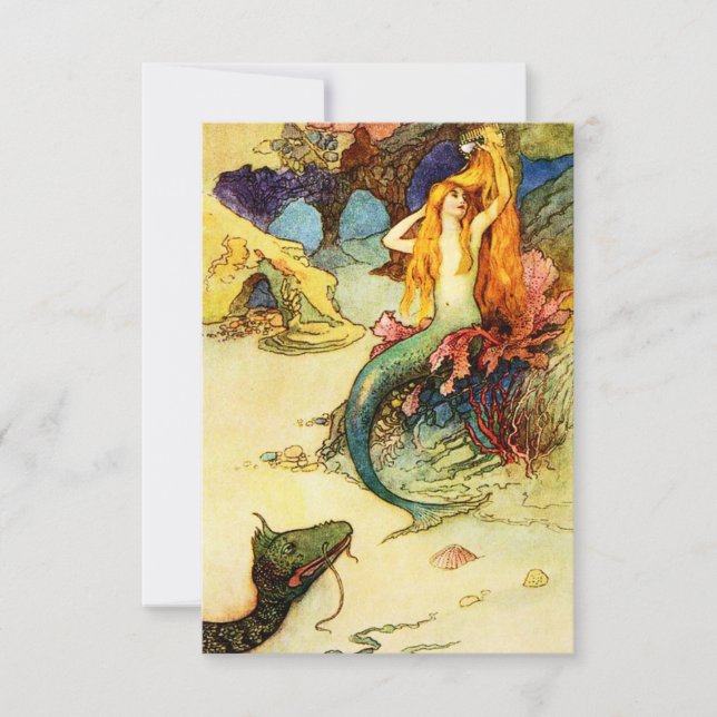 Vintage Mermaid Invitations (Front)