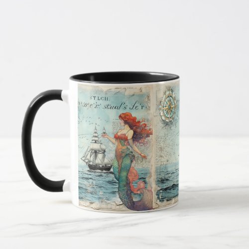 Vintage Mermaid Magical World Mug