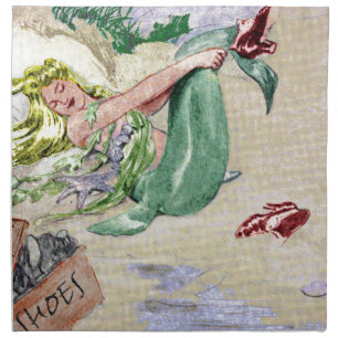 Vintage Mermaid Merchandise Cloth Napkin