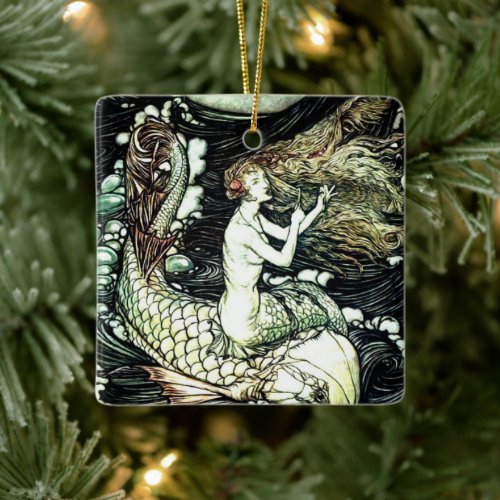 Vintage Mermaid Midsummer Night's Dream Ceramic Ornament