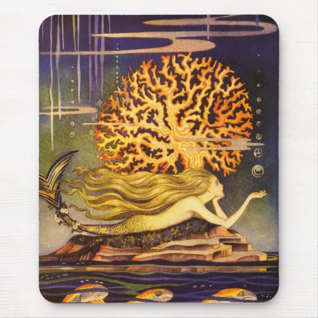 Vintage Mermaid Mouse Pad (Front)