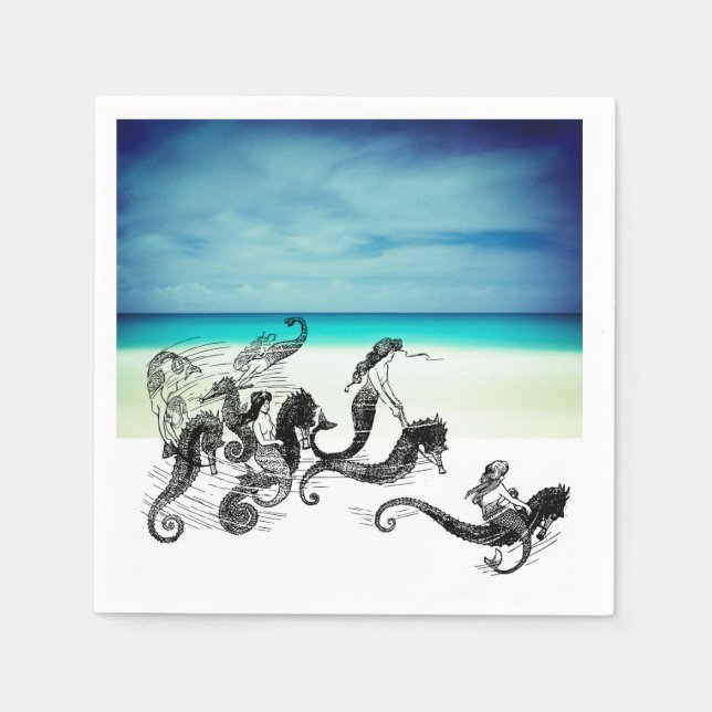 Vintage Mermaid Napkins (Front)