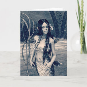Vintage Mermaid Old Photo Fantasy Art Card