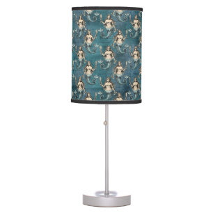Vintage Mermaid Pattern Table Lamp