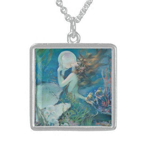 Vintage Mermaid Pearl Sterling Silver Necklace