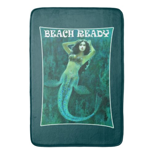 Vintage Mermaid Pin_up  BEACH READY Bath Mat