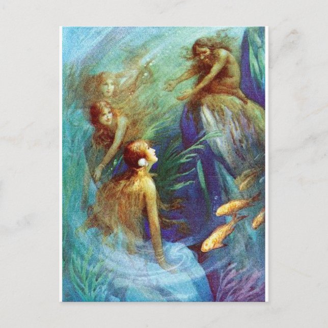 Vintage Mermaid Postcard (Front)