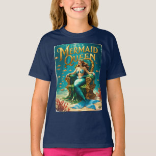 Vintage Mermaid Queen Girls Retro Ocean Princess T-Shirt