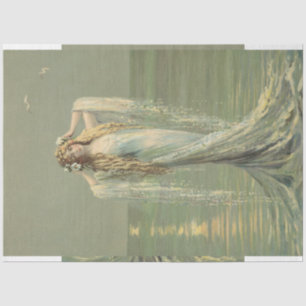 Vintage Mermaid Sea Nymph Poster Wall Art Antique  Tissue Paper