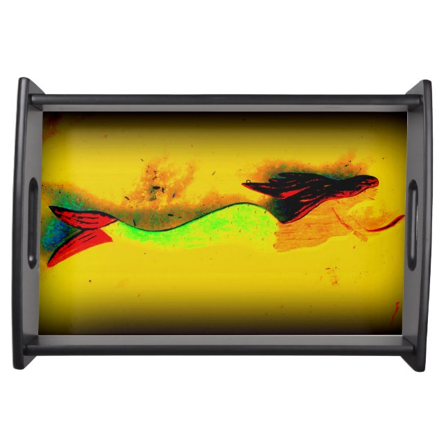 vintage mermaid serving tray (Front)