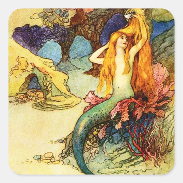 Vintage Mermaid Stickers (Front)