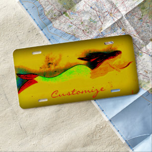 Vintage mermaid Thunder_Cove License Plate