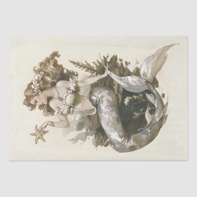 Vintage Mermaid Tissue Paper (Front)