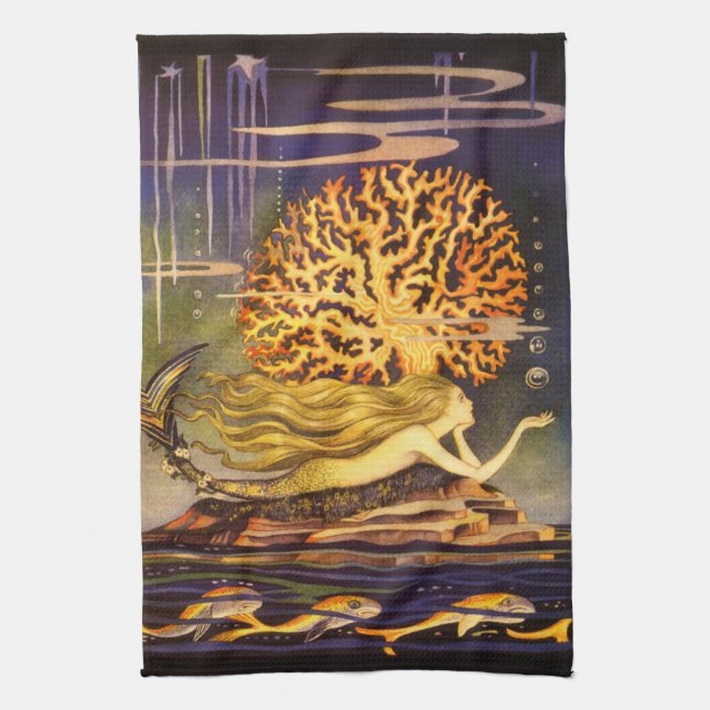 Vintage Mermaid Towel (Vertical)