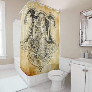 vintage mermaid ver 2 shower curtain