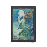 Vintage Mermaid W Pearl Nautical Ocean Nautical Trifold Wallet at Zazzle