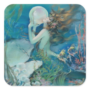 Vintage Mermaid with Pearl Sticker