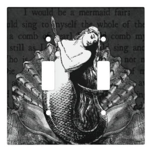 Vintage Mermaid with Seashells Light Switch Cover