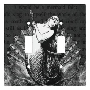 Metal Light Switch Plate Cover Tranquil Mermaid Decor Sunset Mermaid Decor 