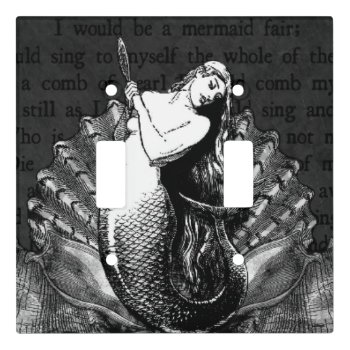 Vintage Mermaid With Seashells Light Switch Cover by WaywardMuse at Zazzle