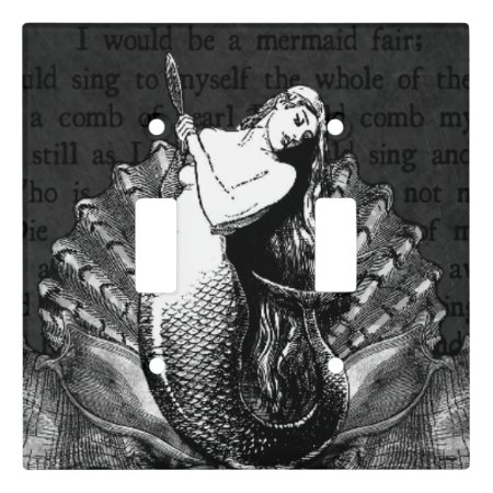 Vintage Mermaid With Seashells Light Switch Cover