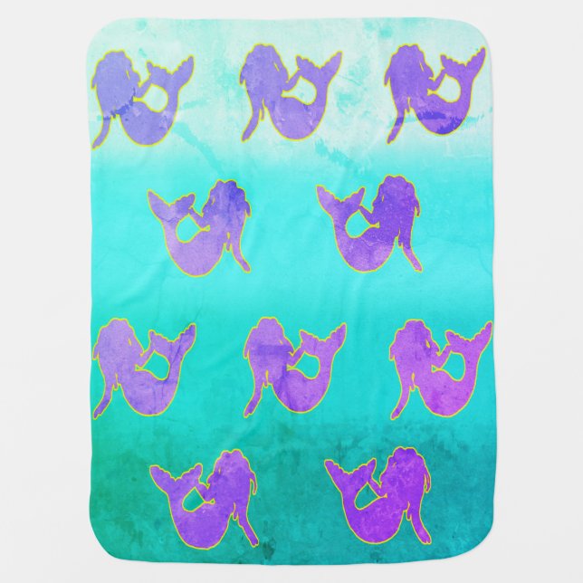 Vintage Mermaids Baby Blanket (Front)