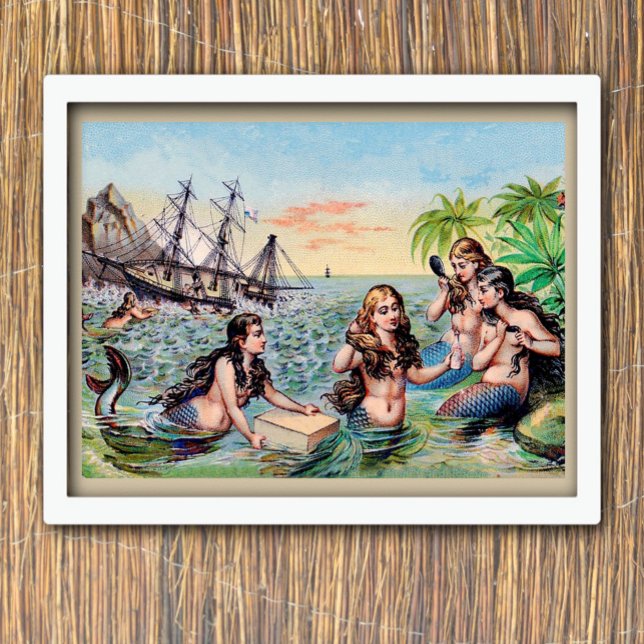 Vintage mermaids in the ocean poster (Creator Uploaded)