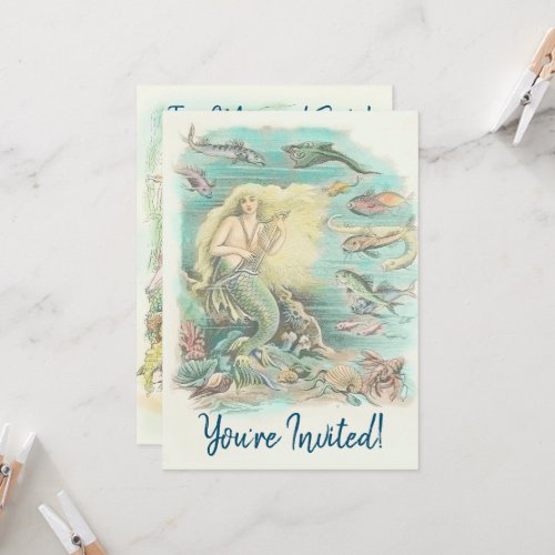 Vintage Mermaids Under the Sea Party  Invitation