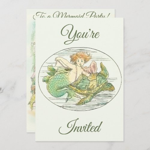 Vintage Mermaids Under the Sea Party  Invitation