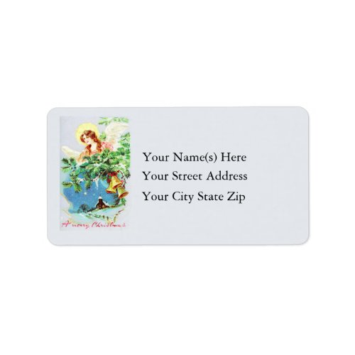 Vintage Merry Christmas Angel Address Label