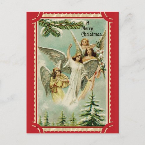 Vintage Merry Christmas Angel Postcard