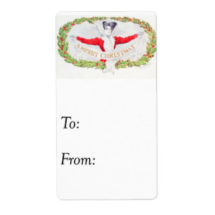 Vintage Merry Christmas Banner Gift Tag