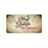 Christmas Address Labels - Set Of 80 Vintage Holly Greenery Stickers For Holiday Mail