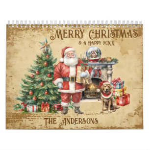 Vintage Merry Christmas Calendar